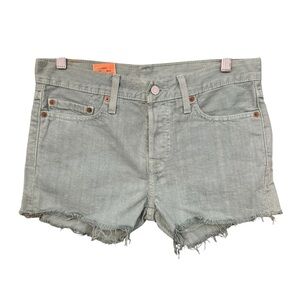 Levi’s 501 Irregular Cutoff Denim Shorts Green Size 26 (Measures 30)